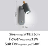 Nordic Macaron Wall Sconce Rotatable With Switch TV Background Wall Lights Modern Bedroom Bedside Aisle Home Reading Wall Lamps