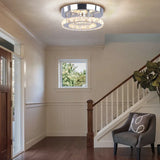 Modern FRIXCHUR LED Round Crystal Chandelier Ceiling Lamp Home Applianc Room Decor Small Mini Simple for Kitchen Stairs