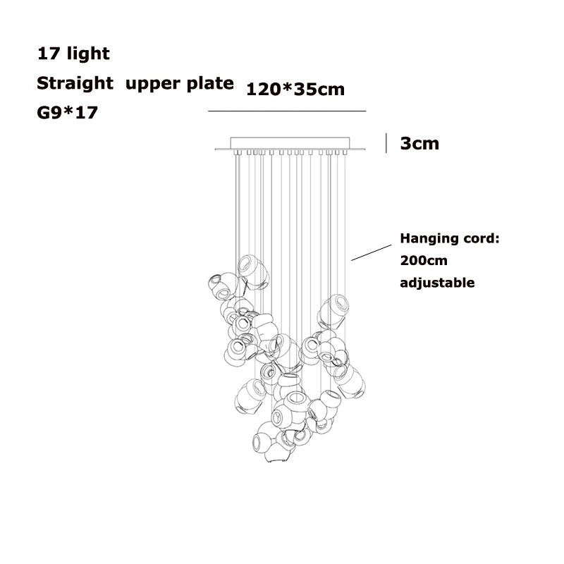 2026 New Trend Home Decoration Geometric Glass G9 LED Chandelier Lighting Lustre Para Sala Estar For Living Room Dinning Room
