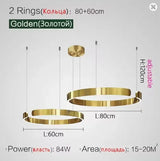 Modern Salon Design Ring Ceiling Chandelier Dining Room Pendant Lamp Bedroom Home LED Lighting Fixtures