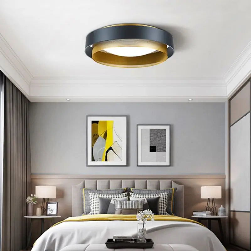 Nordic Round Ceiling Light Lamp Bedroom Living Room Lamp adario Soffitto Modern Lucer's Led Habit action Techno  Para Sala