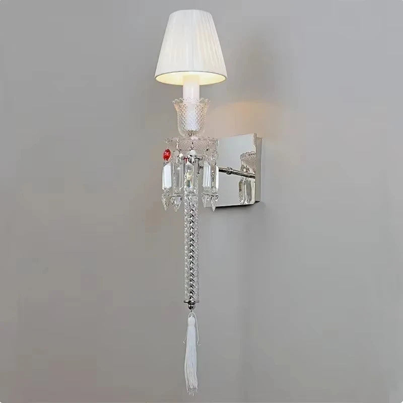 Luxury European Crystal LED Wall Lamp - Retro Decorative Sconce Light Fixture for Villa Living Room, Bedroom Bedside & Dining Room