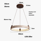 Wabi Sabi Japanese Yellow Travertine Pendant Light, Natural Cave Stone Solid Wood Chandeliers for Livingroom Kitchen Island Deco