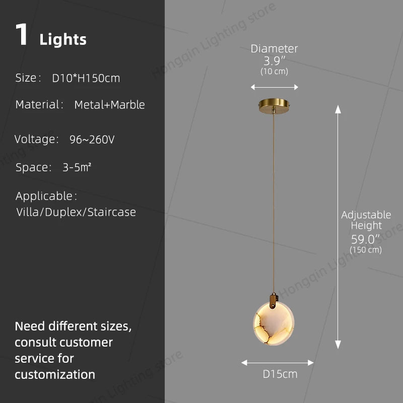 Staircase Pendant Light Lustre Minimalist Duplex Loft Marble Chandelier Villa High Ceiling Hanging Lamp Long Stair Chandelier