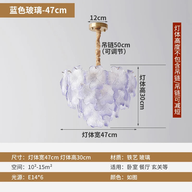 French Luxury Crystal Living Room Pendant Light Internet Famous Creative Shell Light Romantic Clover Pendant Light