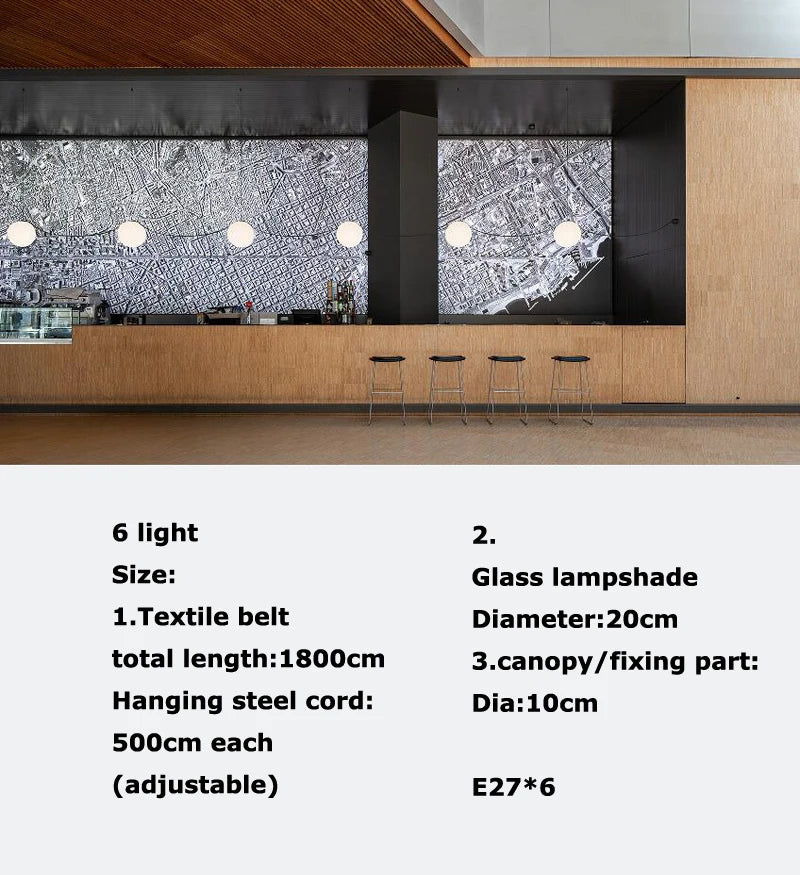 2026 Art Deco Dimmalbe Led Chandelier Lighting Orange Black Textile Glass Bubble Suspension Luminaire Lampen For Living Room