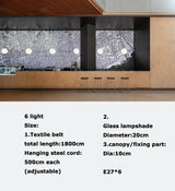 2026 Art Deco Dimmalbe Led Chandelier Lighting Orange Black Textile Glass Bubble Suspension Luminaire Lampen For Living Room