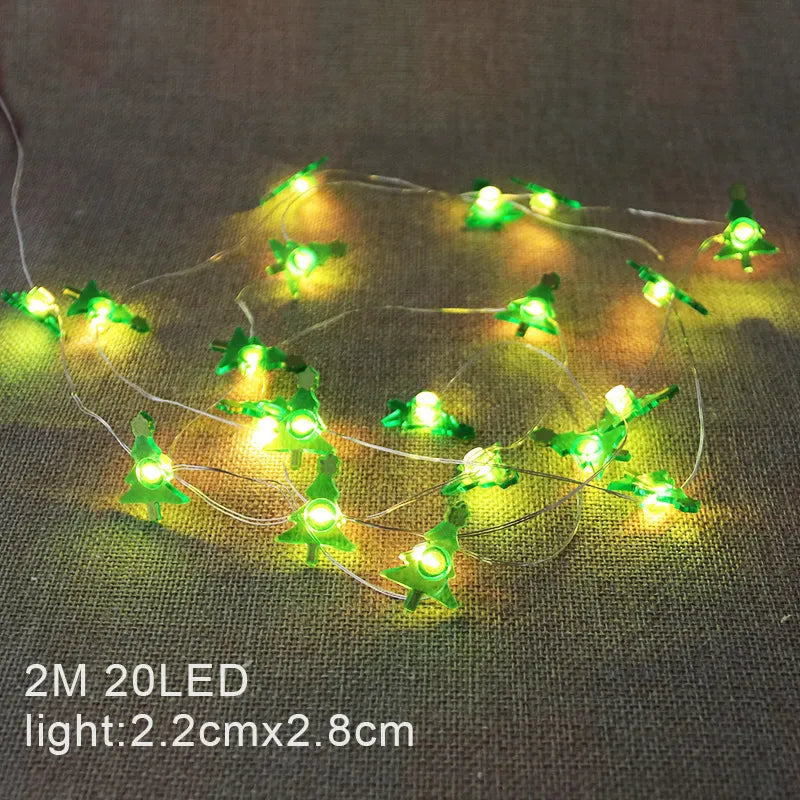 Santa Claus 2M 20LED String Lights Home Christmas Decoration Christmas Tree Ornaments 2022 Navidad Children Gifts New Year 2023