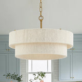 Hand Woven Cotton and Hemp Rope Chandelier  Pendant Light Adjustable Pendant Light for Kitchen Island Dining Living Room Lamp