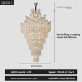New Style French-Style High-End Modern Crystal Chandelier For Duplex Floor Living Room Villa High-Ceiling Staircase Chandelier