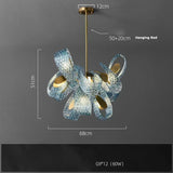 Modern Blue Glass Led Pendant Lamps Designer Hanging Lamps for Hallway Bar Bedroom Chandelier Suspension Luminaire Lighting