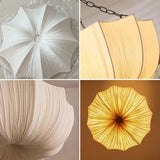 Japanese Fabric Chandelier - Retro Iron Chain Pendant Light for Living Room