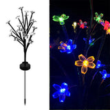 Solar Cherry Blossom Ground Lamps - Waterproof Outdoor LED Garden Flower Lights