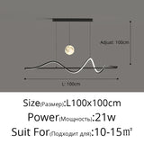 Modern Led Pendant Lights Chandelier For Dining Table Living Room Kitchen Bar Counter Creative Moon Hanging Lamp Home Decor Lamp