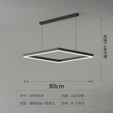 Modern Square LED Pendant Lamp Table Dining Living Room Hanging Light Bedroom Kitchen Hall Chandelier Home Decor Lighting Fixtur