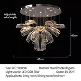 Italian Creative Petal Glass Pendant Lamp Modern Chandelier For Living Room BedroomKitchen Luxury Home Decor Lustre Hanging Lamp