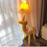 Dreamy Unicorn Floor Lamp with Adjustable Wooden Legs - Dimmable Standing Accent Light for Girls' Bedroom & Kids' Room Decor