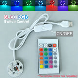 1/2/4 Pcs Dimmable 5V USB RGB LED Light Board with Remote Control - High-Brightness Colorful Gradient Module PCB Panel for DIY Model Display