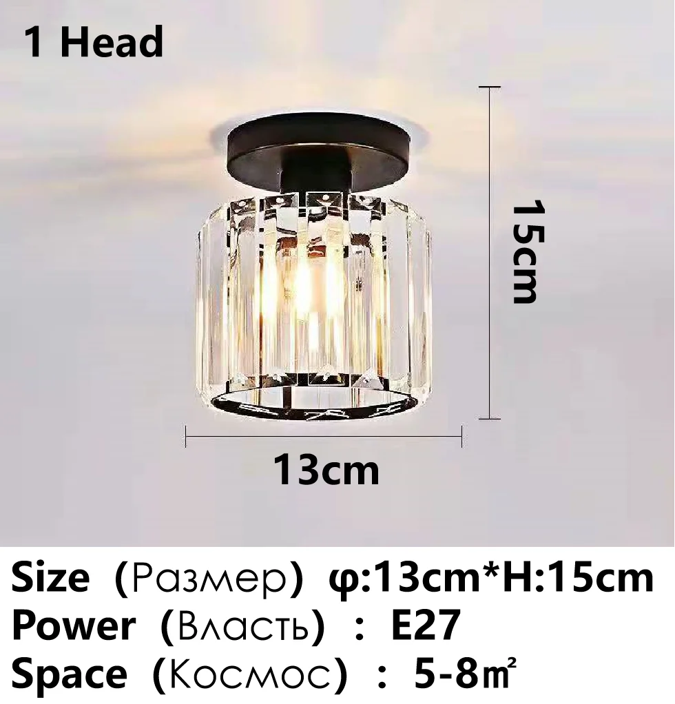 Modern Crystal Glass Ceiling Chandelier LED Pendant Lights Home Decorative for Living Room Bedroom Kitchen Dining Room Indoor