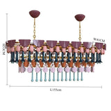 Vintage Ceramic Macaron Crystal Pendant Light LED Hanging Lamp for Bedroom Living Room Hotel Creative Glass Art Chandelier