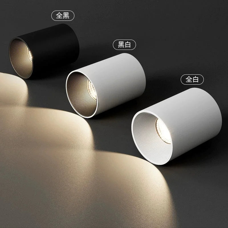 2025 New Surface Mounted Cylindrical LED Downlights Gold Reflector 24W 20W COB Led Ceiling Lamp Spot Lights AC85-260V Bulbs