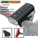 10000mAh Smart Bicycle Front Light (10,000 LM, USB-C) - Waterproof High-Lumen Headlight for MTB & Road Cycling