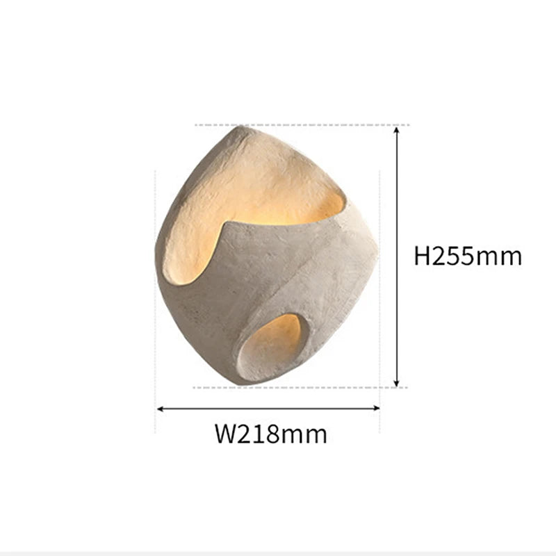 Wabi Sabi Style Cement Wall Lamp, Japanese Style Creative Wall Light for Art Hotel Livingroom Background Bedroom LED Lighting