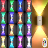 RGB Motion Sensor LED Wall Lights - Rechargeable Magnetic Night Light with Remote (16 Colors)