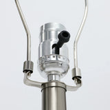 21 Inch Etched Ceramic Table Lamp With Shade, Gloss White Glaze Handcrafted Accent Lamps For Living Room, Bedroom