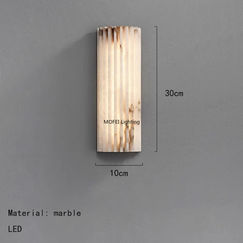Nordic Lamp Creative Real Marble LED Wall Lamp Art Home Decor Bedside Reading Lamp Stairs Background Wall Sconce Parlor Stone