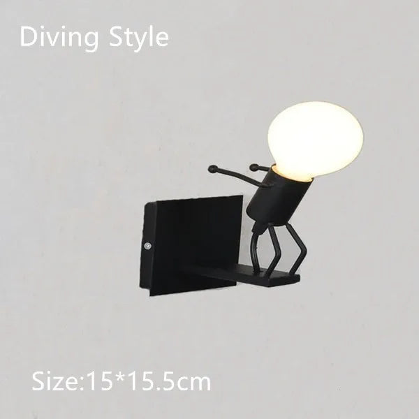 LED Wall Lights 110V-220V E27 Base Nordic Style For Home Bedroom Bedside Living Room Minimalist Sconce Light Art Decors Lamps