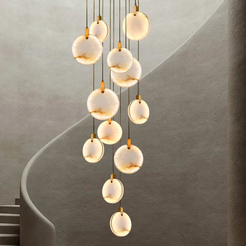 Nordic LED Marble Ceiling Chandelier Ceiling Lamps Pendant Lights for Attic Lobby Lighting Living Room Staircase  Home Decor