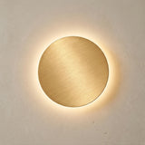 Modern Nordic Round LED Wall Lamp Aluminum Backlit Sconce Light Black White Gold Fixture for Bedroom Hallway Staircase Decor
