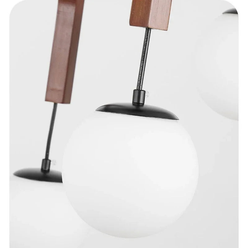 Italian Porada ASTRA Wooden Pendant Light Retro Multi Head Minimalist Restaurant Living Room Chandelier LED Interior Decora Lamp