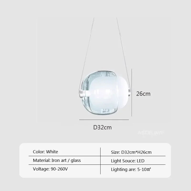 Nordic Led Colorful Glass Pendant Light Modern Fashion Czech Capsule Design Restaurant Kitchen Hanging lamp Bar Bedroom Fixtures