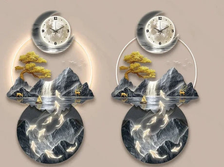 Art Mural Wall Clocks Luxury Interior Aesthetic Creative Wall Watch Minimalist Bedrooms American Relog De Pared Wall Decors