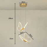 Gold LED Butterfly Lights Home Indoor Staircase Hanging Chandleiers Lamps Living Kitchen Island Bedroom Wall