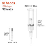 Luxury K9 Crystal LED Pendant Light - Customizable Duplex Staircase Hanging Chandelier Lamp for Living Room, Bedroom, Hotel & Shop