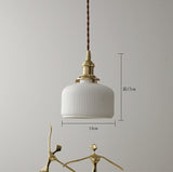 White Ceramic Brass Pendant Lights Fixtures Restaurant Bedroom Bedside Nordic Japanese Style Hanging Lamp LED Hanglampen
