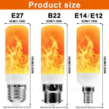 E27 E14 B22 USB LED Flame Light Bulbs 85-265V Party LED Flame Effect Light Simulation Fire Lights Bulb KTV Festival Garden Decors
