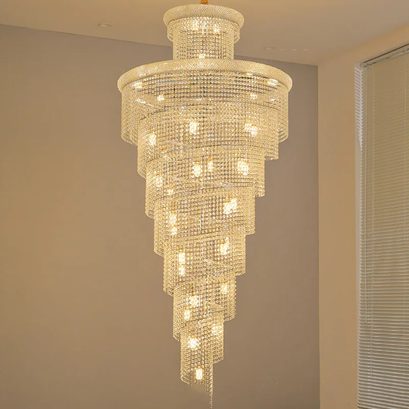 Luxury Crystal Chandeliers Lights Ceiling Light Fixture Decorate Living Room Loft Stairs Pendant Lights Lighting Lamps Żyrandol