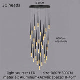 Modern Luxury Chandelier Nordic Ceiling Light Living Room Duplex Attic Long Pendant Light Villa Staircase LED Hanging Lamps