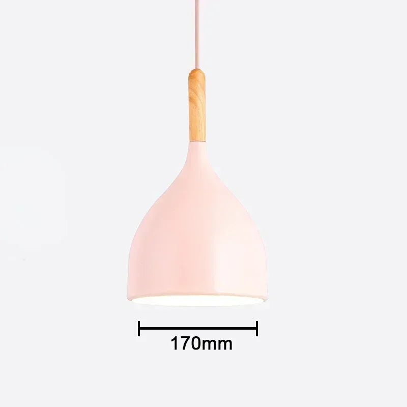 Multi Color Luster Pendant Lights Dia 16/17/24cm Restaurant Wood Hanging lighting Light Fixtures Modern E27 LED Loft Hang lamp