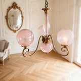 French Retro Living Room Chandelier Rustic American Vintage Dining Room Light Luxury Bedroom Glass Princess Ceiling Lamp