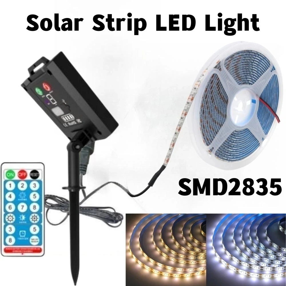 Outdoor Solar Lights 5V 2835 60LEDs/m Waterproof LED Strip Warm White/White Light Bracket/Clip Style Solar Lamps for Garden