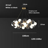 2026 Modern Glass Bubble Chandelier - Dimmable Art Deco Hanging Lamp