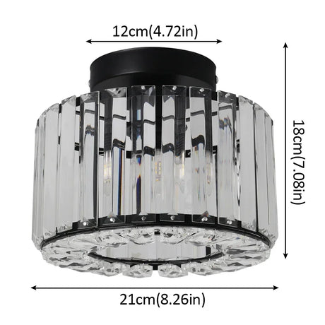 Modern Crystal Ceiling Light Flush Mount Ceiling Chandeliers Lamp LED Bedroom Corridor Entrance Lighting Fixtures E27 Gold Black