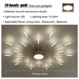 Modern Firework Led Chandeliers Lighting Lamp Home Decor Living Room Ceiling Lights Luminaria Bedroom Black Gold Spiral Lamparas