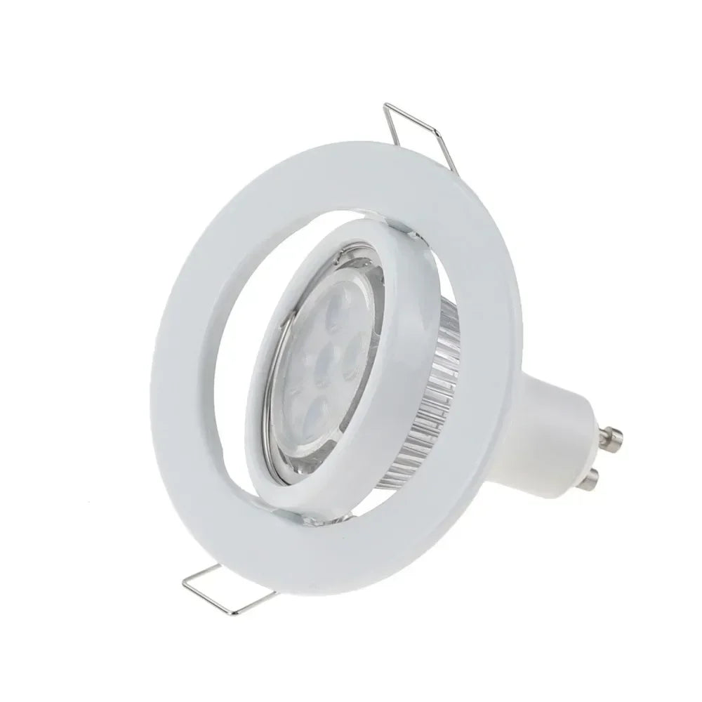 Round Adjustable LED Recessed Frame - Metal Spotlight Fitting for GU10 & MR16