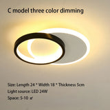Modern 3 Color Temperature LED Ceiling Lamp Baked Enamel Many Styles Hallway Lamps Balcony Lights Bedroom Living Room 90V-260V